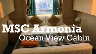 MSC Armonia Ocean View Cabin  MSC Cruises [upl. by Nevs]