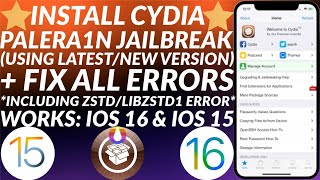 NEW Install Cydia iOS 1615 on Palera1n Jailbreak New Version  Fix All Errors  Full Guide  2023 [upl. by Monahan]