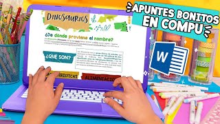 Haz APUNTES BONITOS en tu COMPU 🤩 ¡FÁCIL ✄ Craftingeek [upl. by Dryden]