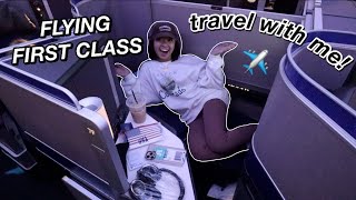 FLYING FIRST CLASS TO NEW YORK  travel with me vlog Nicole Laeno [upl. by Aisiram]