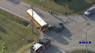 School bus involved in Mundelein crash [upl. by Kimitri]