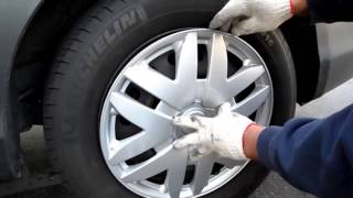 Hubcaps Wheel cover installation [upl. by Schroeder]