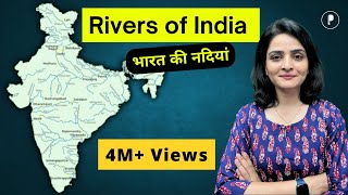 Rivers of India part 1 भारत की नदियां on India Map भारत का मानचित्र  PART 1 [upl. by Oinoitna828]