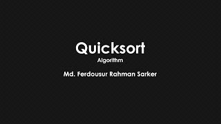 Quicksort  Algorithms Bangla Tutorial [upl. by Cynthea]