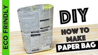 How to make Paper Bag from waste Newspaper  DIY paper bag [upl. by Yager]