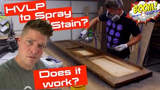 Spraying Stain DOES IT WORK [upl. by Ayikan]