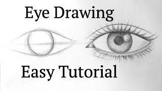 How to draw an eyeeyes easy step by step for beginners Eye drawing easy tutorial with pencil basics [upl. by Zaller]