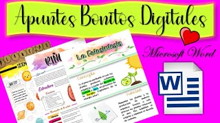 📝 APUNTES BONITOS DIGITALES EN WORD🌸✨ Guía PASO a PASO✅ FÁCIL Y RÁPIDO💖 [upl. by Annoyik]