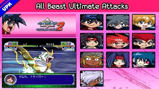 Bakuten Shoot Beyblade 2002 PS1  All Beast Ultimate Attacks [upl. by Laurie]