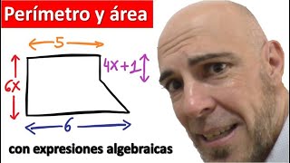 PERÍMETRO Y ÁREA DE FIGURAS CON EXPRESIONES ALGEBRAICAS [upl. by Narton]