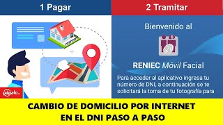 ✅ Como cambiar de domicilio en el DNI por internet Perú  📲 RENIEC Móvil Facial cambio de domicilio [upl. by Nnyre]