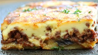 MUSACA GRECEASCĀ  cu vinetecartofi carne de vitã si sos Bechamel  GREEK MOUSSAKA [upl. by Notnel854]