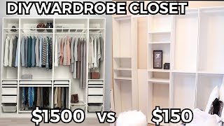 DIY IKEA PAX WARDROBE CLOSET on a 150 BUDGET Open Closet Filming Room Makeover [upl. by Katine934]