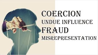 Coercion Undue Influence Fraud Misrepresentation  Indian Contract Act 1872  Law Guru [upl. by Aileahcim796]