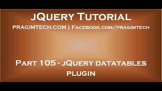 jQuery datatables plugin [upl. by Nabetse]