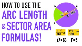 Arc Length Formula and Sector Area Formula Explained [upl. by Nalepka]