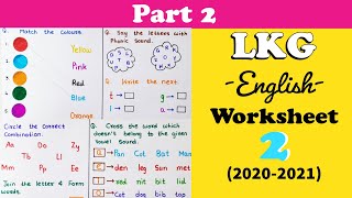 LKG English Worksheet । Junior KG Worksheet । PP1 Syllabus 20202021 ।। Part 2 ।। [upl. by Standish]