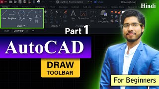 AutoCAD Draw Toolbars Explained with Examples  Mechanical Civil Arch  PART 1 [upl. by Ahsimaj]