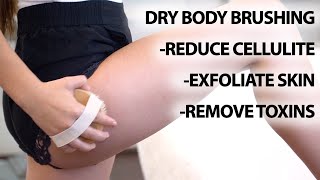 Dry Body Brushing Tutorial  How To Reduce Cellulite [upl. by Aleit]