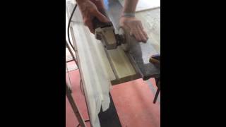 Cutting Draining Grooves Into Granite Sink [upl. by Drusie]