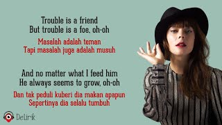 Trouble Is A Friend  Lenka Lyrics video dan terjemahan [upl. by Koss800]