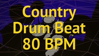 Country Drum Beat 80 BPM  Drum Backing Track  Slow Country Rock  12 [upl. by Daniels321]