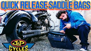 Motorcycle SaddleBag Quick Release Brackets Review [upl. by Cloutman]