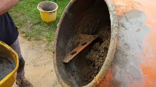 HOW TO Mix concrete with a mixer 51 [upl. by Elvah]