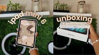 iPad Mini 6  Accessories Unboxing Pink 64 GB [upl. by Luanne]