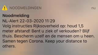 NL ALERT Geluid  22032020 Nederland [upl. by Suravart309]