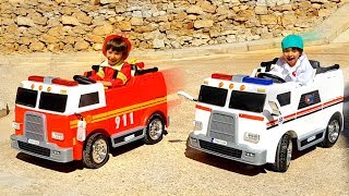 Dani and Evan Fire Truck 🚒 and Ambulance 🚑 Adventure for Kids [upl. by Ahsema]