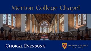 Choral Evensong  Tuesday 21 January 2025  from Merton College Chapel Oxford [upl. by Abrahams]