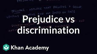 Prejudice vs discrimination  Individuals and Society  MCAT  Khan Academy [upl. by Fancy]