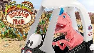 Dinosaur Train toys King Cryolophosaurus drives Little Tikes Cozy Coupe movie dino videos [upl. by Hilarius]