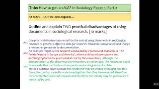 A Sociology AQA Paper 1 Methods in Context [upl. by Crabb653]