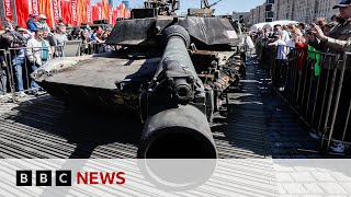 Russia shows off Western military hardware captured in war in Ukraine  BBC News [upl. by Lerret]