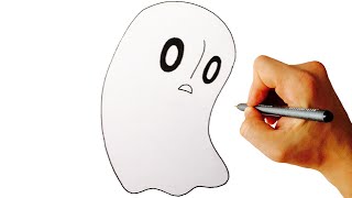 How to draw Napstablook from Undertale easy step by step drawing lesson [upl. by Erual]