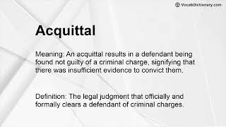 Acquittal Meaning [upl. by Norina]