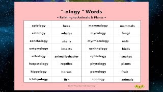 How to Say the quotOlogyquot Words for Different Animals amp Plants  Learn Ology Words [upl. by Ataeb]