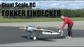 GIANT SCALE RC FOKKER EINDECKER Articulated pilot ELVINGTON LMA SHOW 2014 [upl. by Rramel]