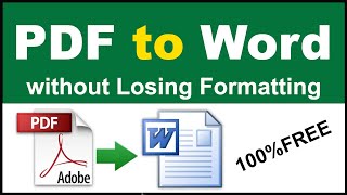 How to Convert PDF to Word  Pdf to Word without Losing Formatting [upl. by Averyl]