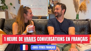 1 hour REAL French conversations 🇫🇷 with subtitles [upl. by Hcaz]