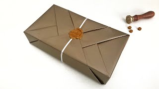 Double Kimono Gift Wrapping for shallow rectangular boxes [upl. by Menedez]