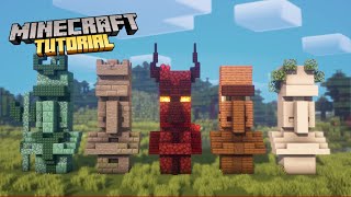 Minecraft  How to build 5 unique Villager Statues 01  Tutorial [upl. by Ailedroc]