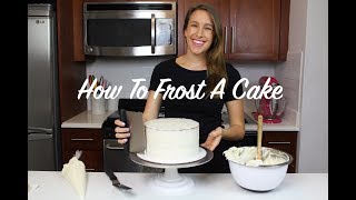 How To Frost A Cake  A Beginners Guide  CHELSWEETS [upl. by Lebam]