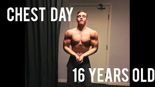 Chest Workout w 16 year old Oliver Forslin [upl. by Selden643]