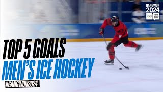 Top 5 Goals  Mens Ice Hockey Day 3  Gangwon 2024 [upl. by Harpp]