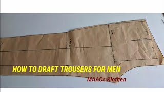 Sewing Tutorials Lesson 27 How To Draft Trousers For Men As A Beginner Step by Step Details [upl. by Enitsud316]