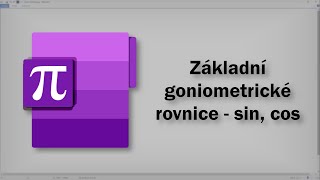 Matematika  Základní goniometrické rovnice  sin cos [upl. by Shum64]