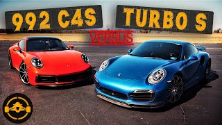 Tuned 2020 Porsche 911 Carrera 4S 992 vs Porsche 911 Turbo S 991  Roll Race and Review [upl. by Kaliope953]